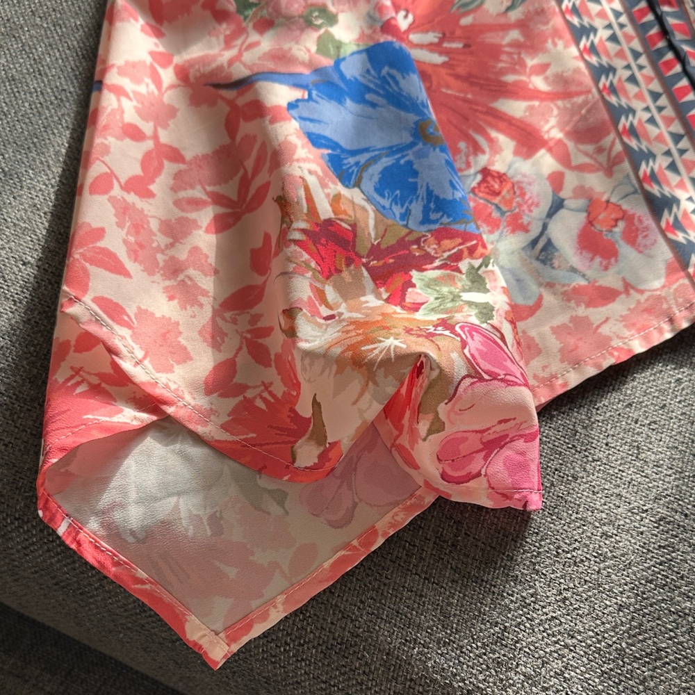 Jealous Tomato Vibrant Floral Blouse - Blue and Pink - Picture 4 of 6